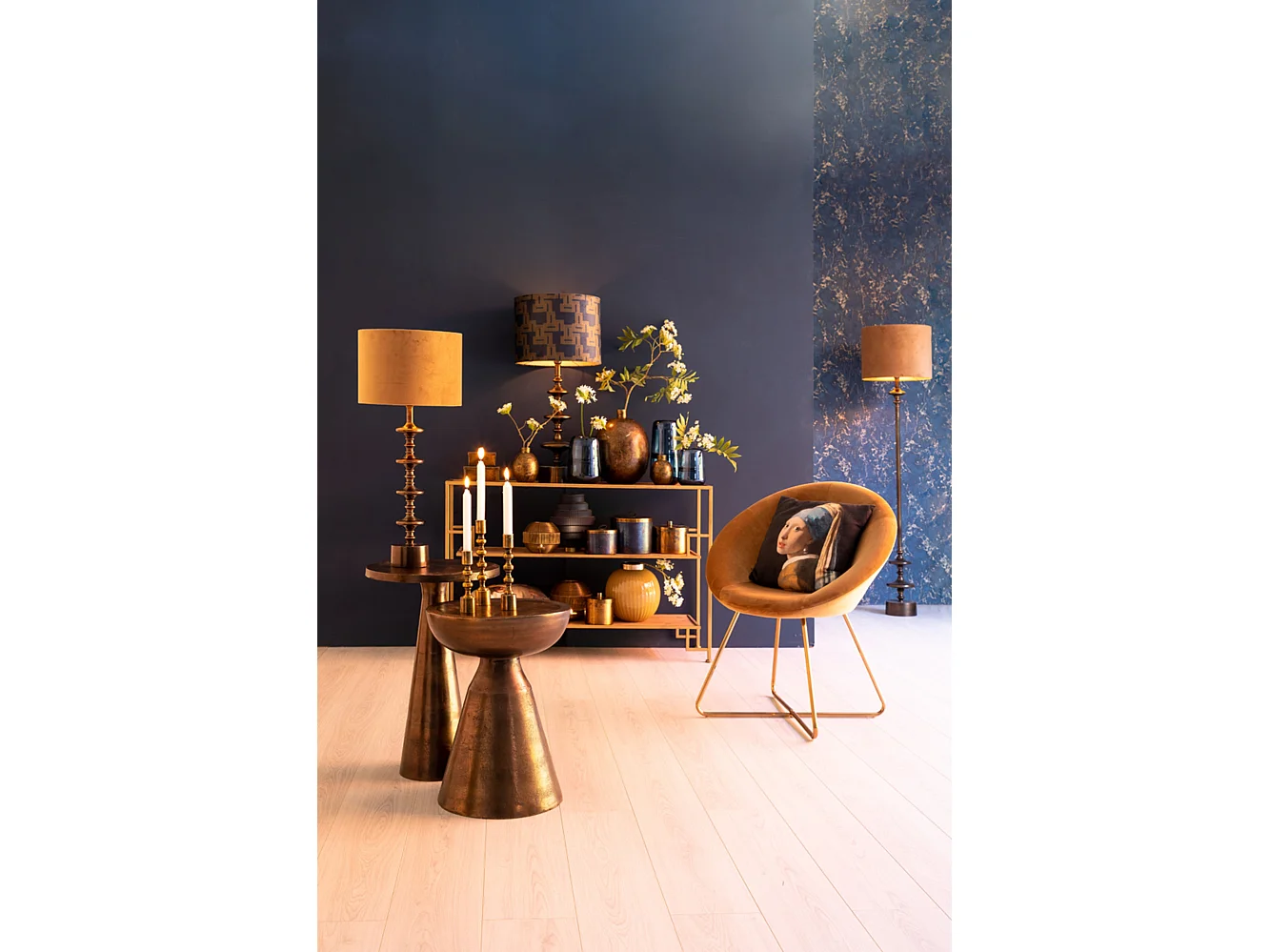 Bijzettafel PHILOS - Ø39x61cm - Brons