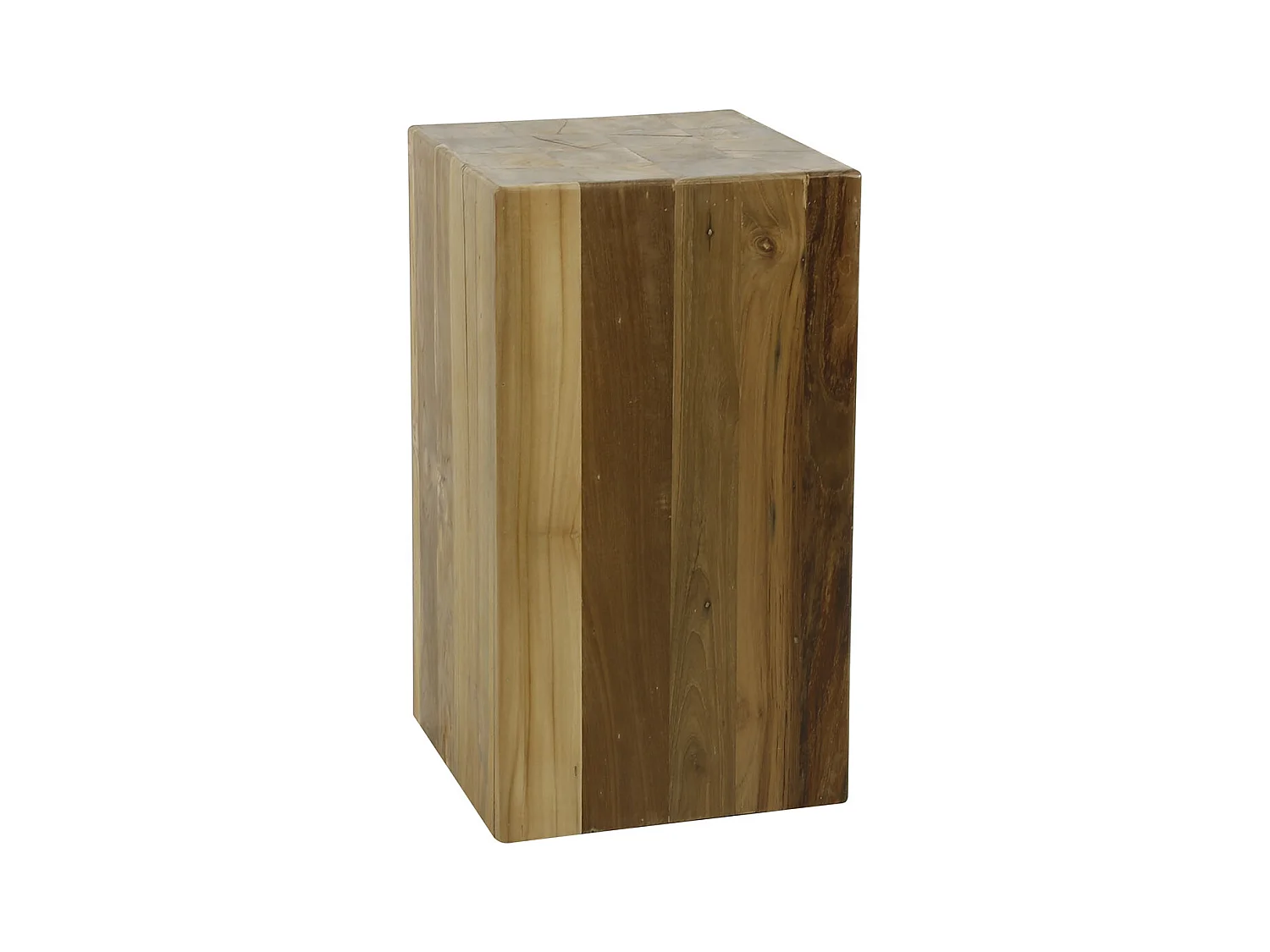 Colonne de fleurs en teck massif recyclé, 65 cm