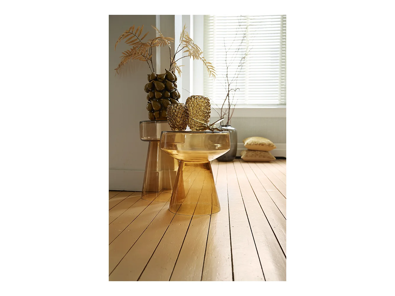 Bijzettafel DAKWA - Ø37x44cm - Geel