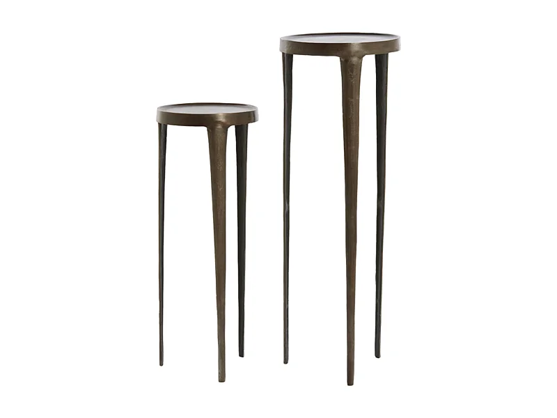 Colonne TOBIAS - Ø35x100cm - Marron - Lot de 2