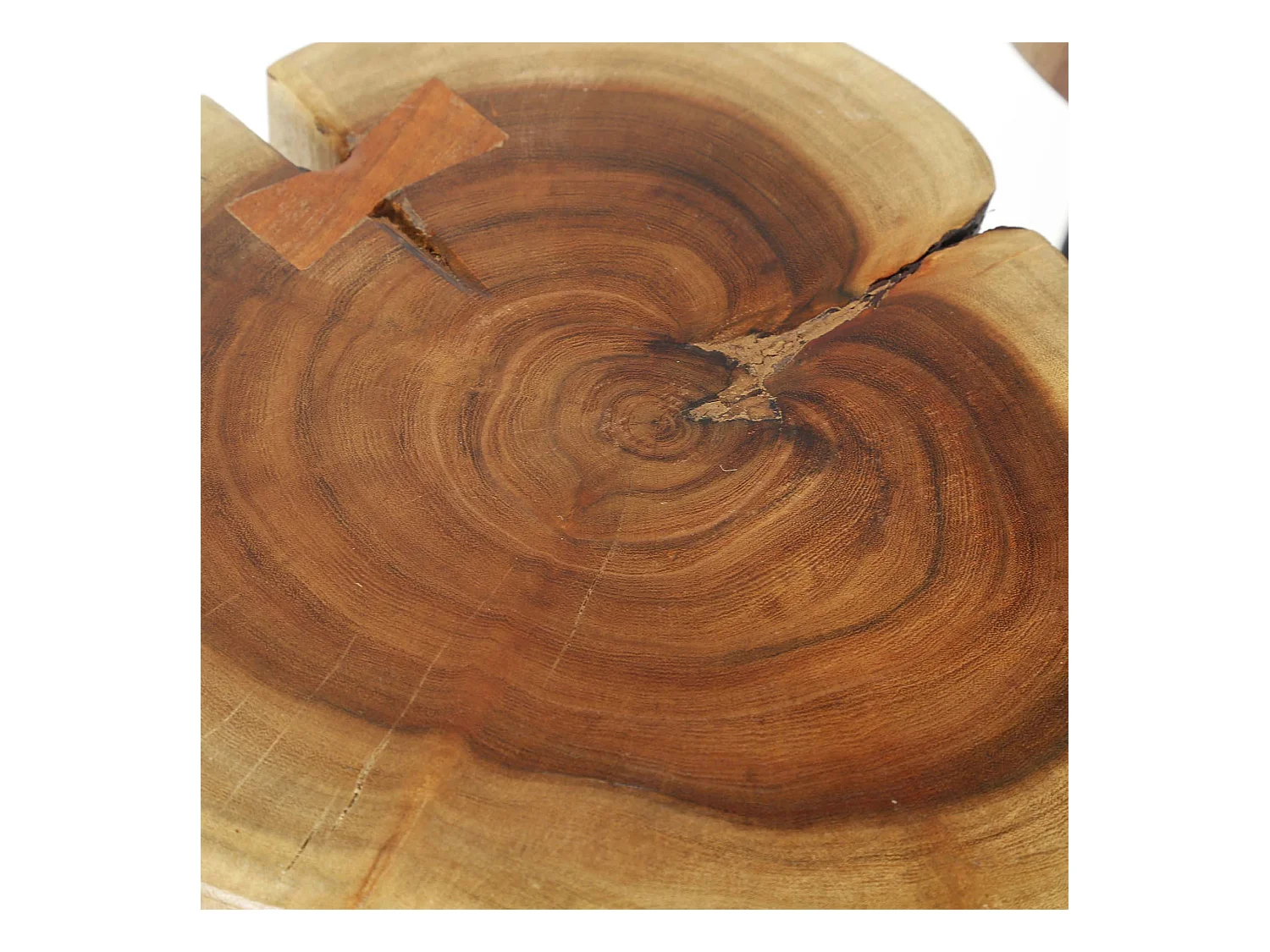 Table d'appoint Stam - Ø32cm - Lot de 2 - Marron - Bois