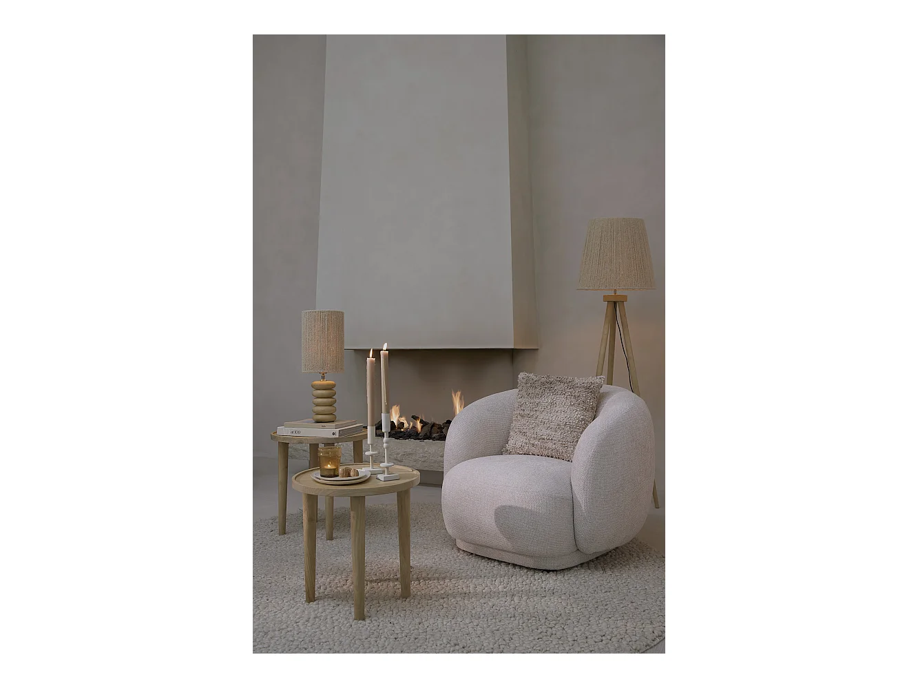 Mesa auxiliar QIANO - Ø45x45cm - Marrón