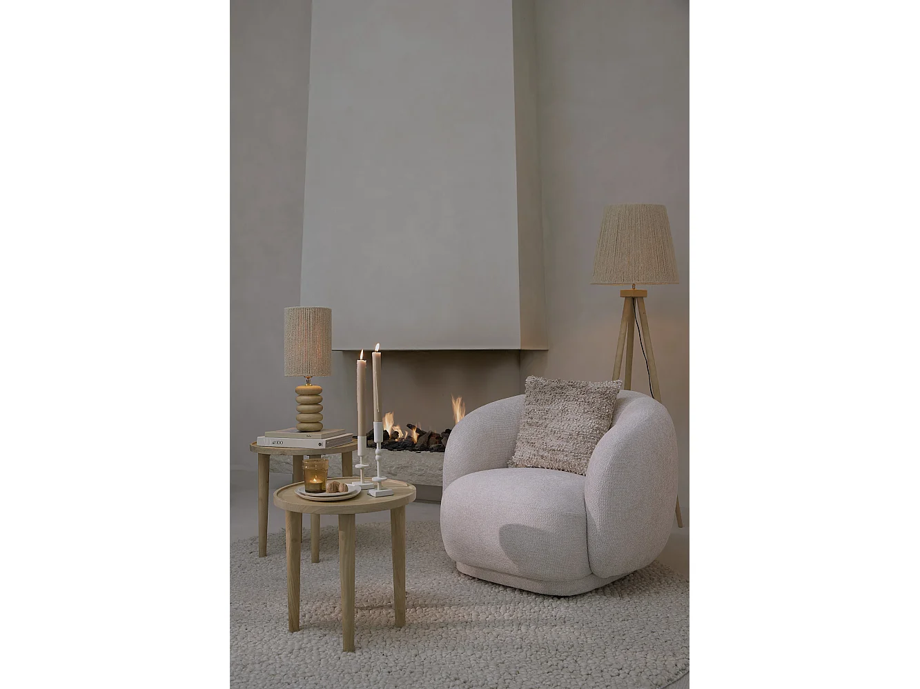 Mesa auxiliar QIANO - Ø45x45cm - Marrón