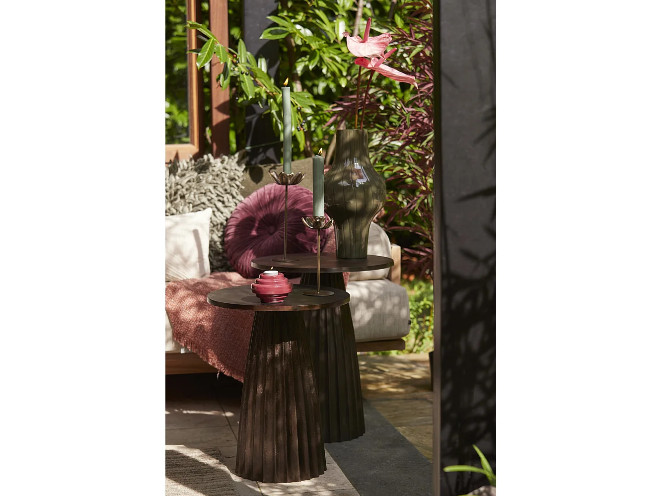 Table d'appoint VEGLIA - Ø45x56cm - Marron