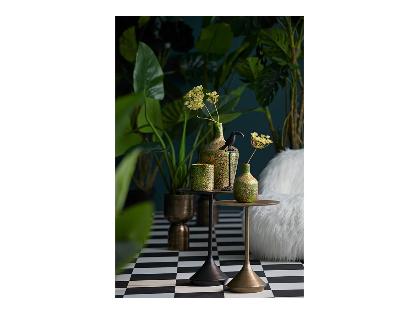 Table d'appoint DIMPHY - Ø35x50cm - Bronze