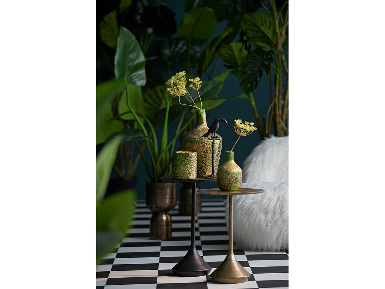 Table d'appoint DIMPHY - Ø35x50cm - Bronze