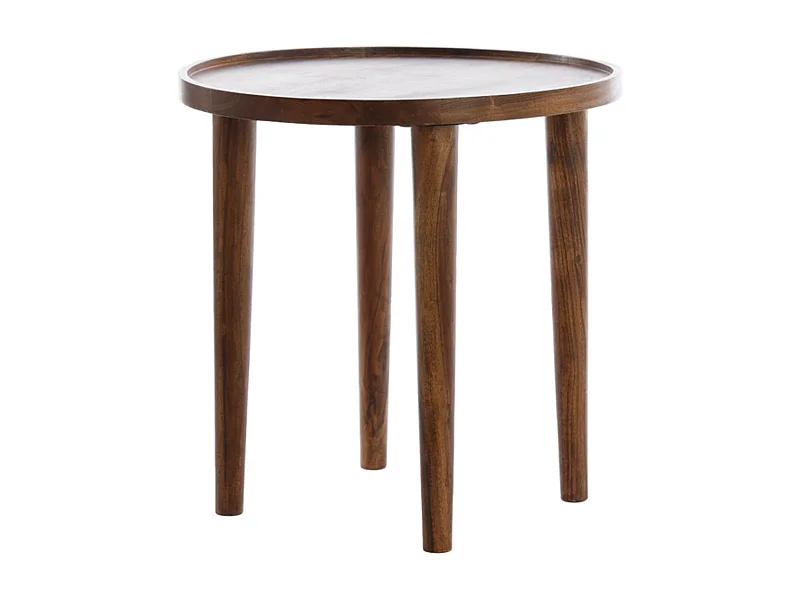 Table d'appoint QIANO - Ø45x45cm - Marron
