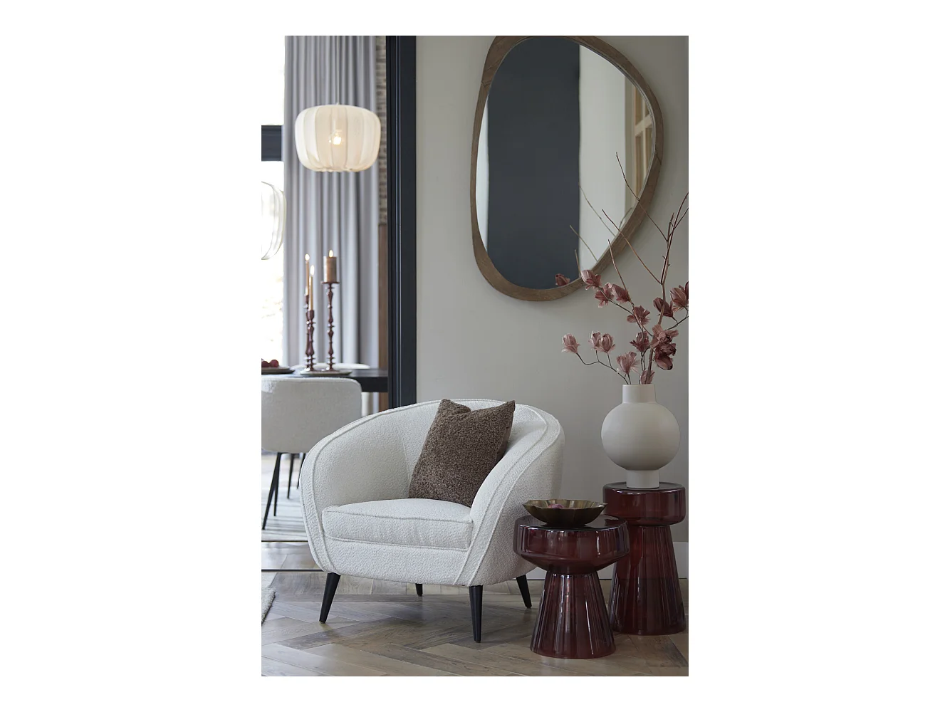 Table d'appoint DAKWA - Ø37x44cm - Rouge