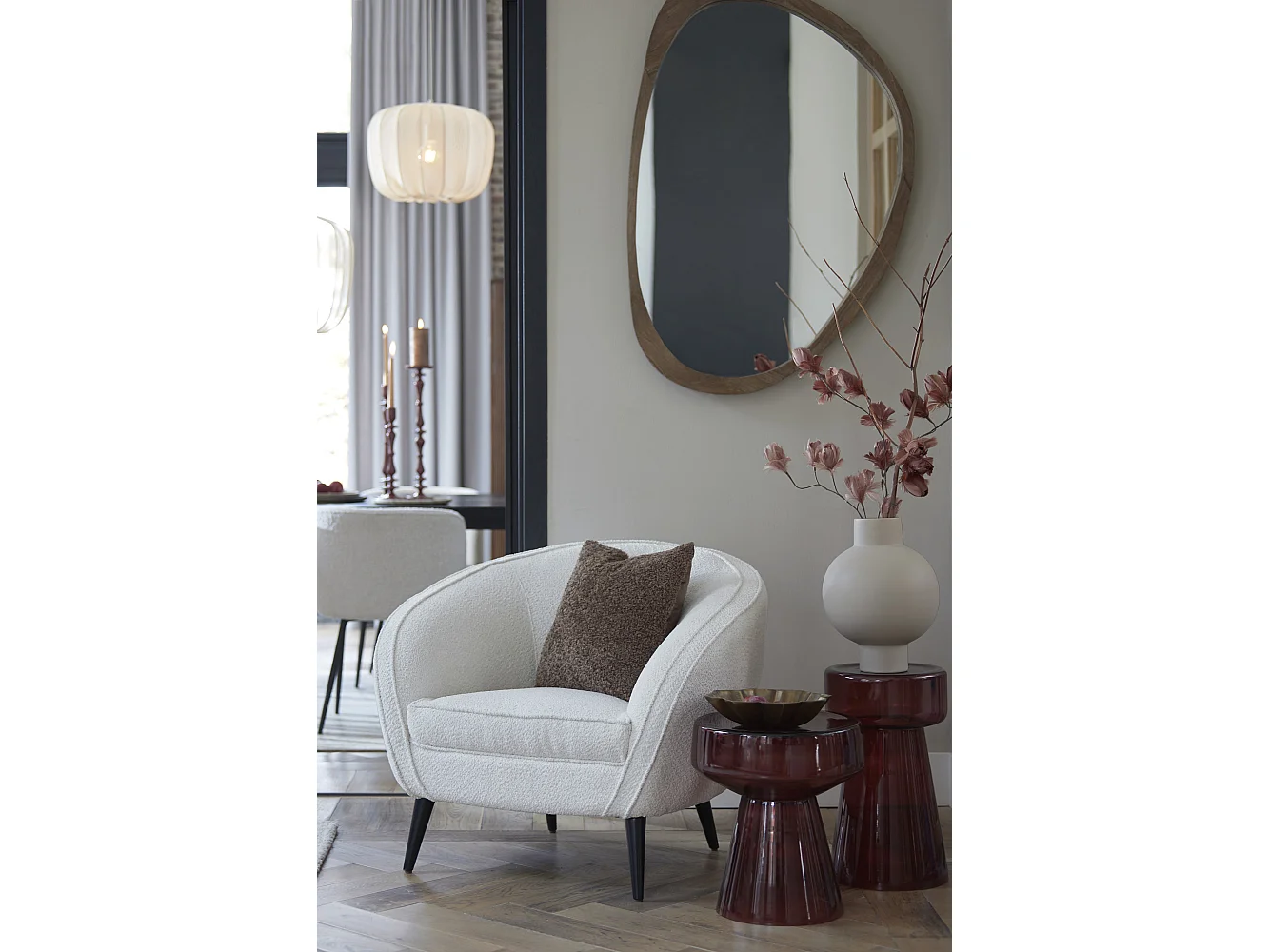 Bijzettafel DAKWA - Ø37x44cm - Rood