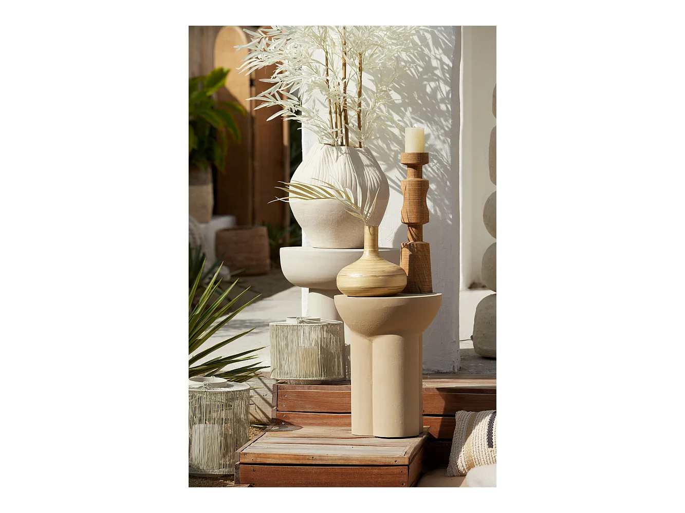 Table d'appoint OSSANA - Ø39x50cm - Marron