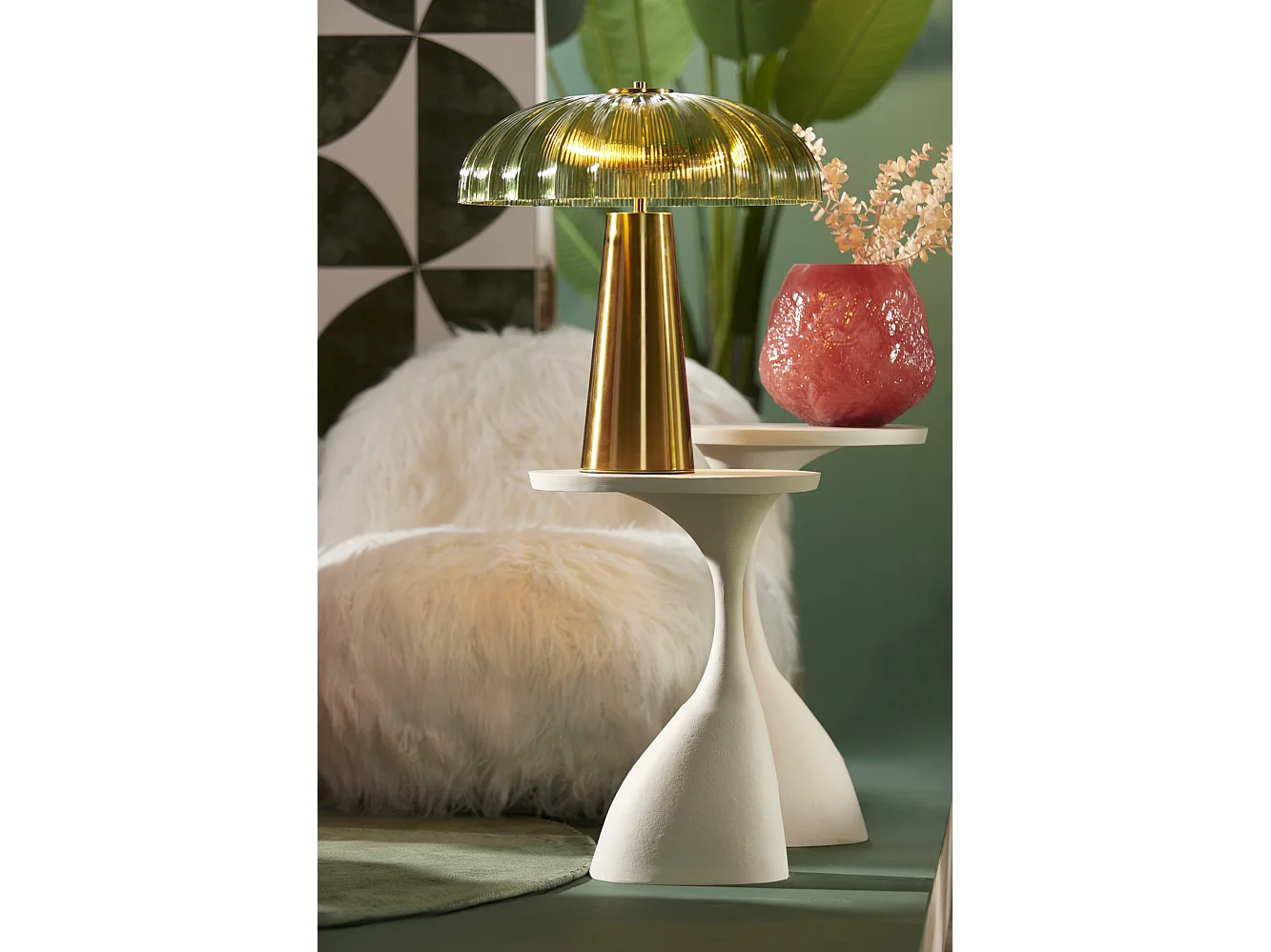 Table d'appoint MACAU - 40x33x55cm - Blanc