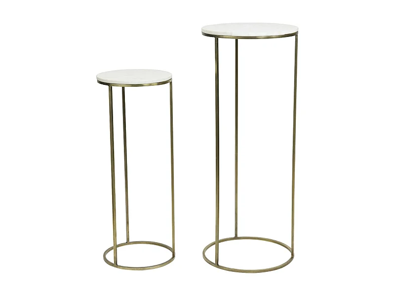 Colonne RICARDO - Ø41x102cm - Blanc - Lot de 2