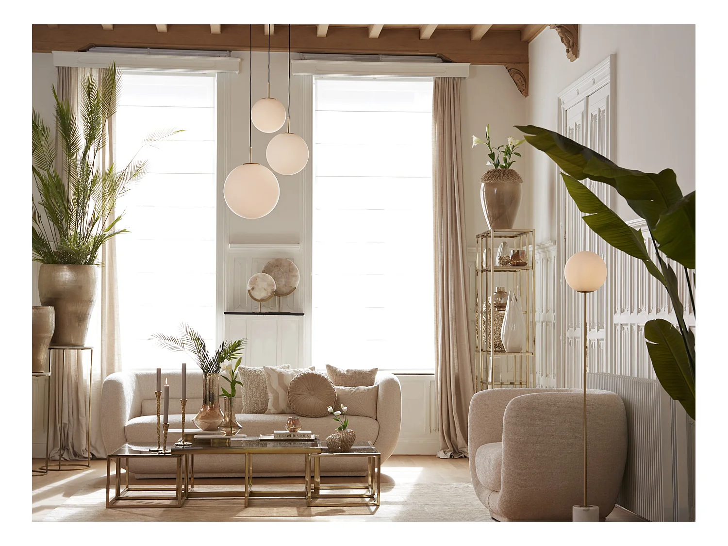 Colonne RICARDO - Ø41x102cm - Blanc - Lot de 2