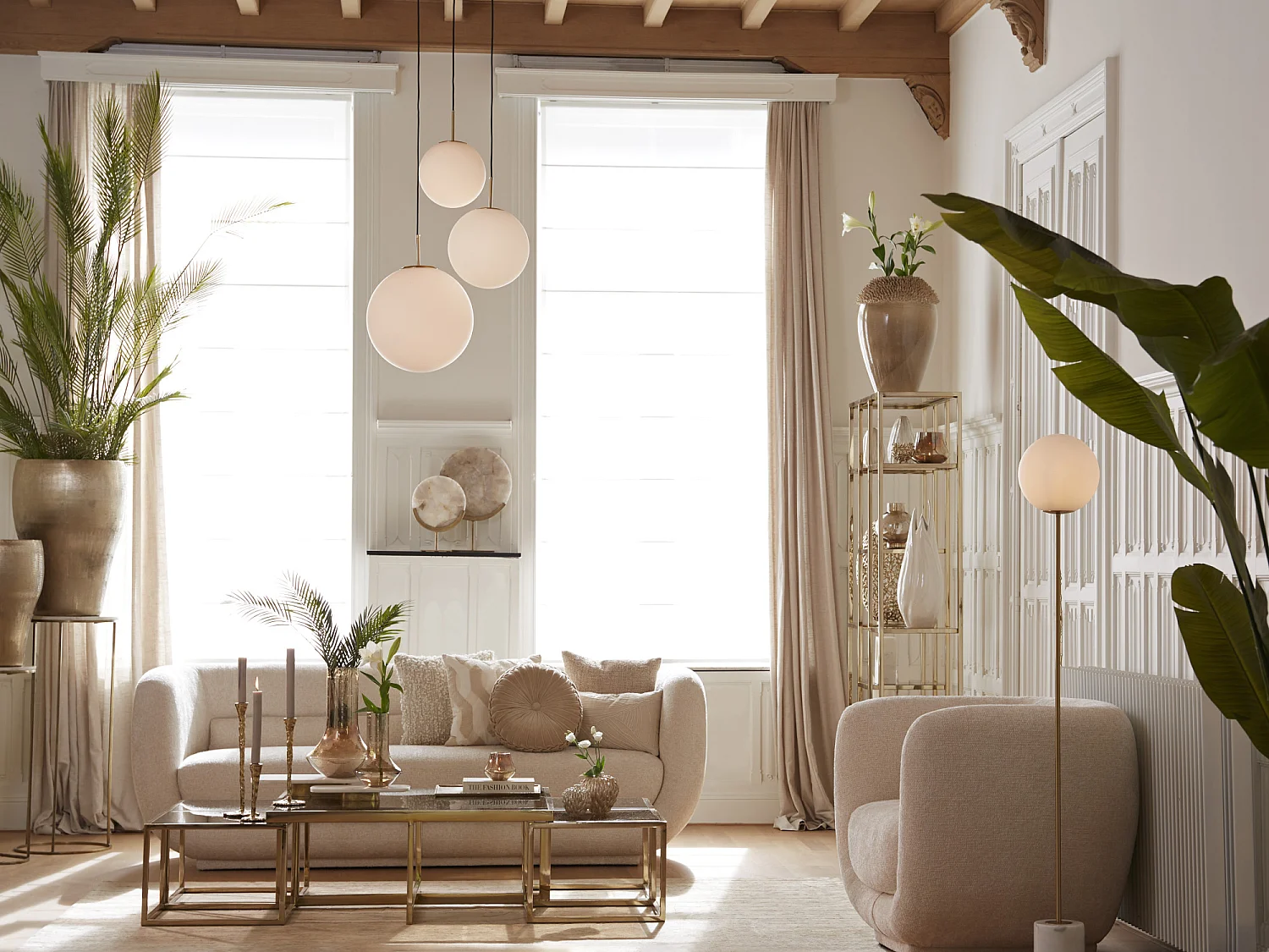 Colonne RICARDO - Ø41x102cm - Blanc - Lot de 2