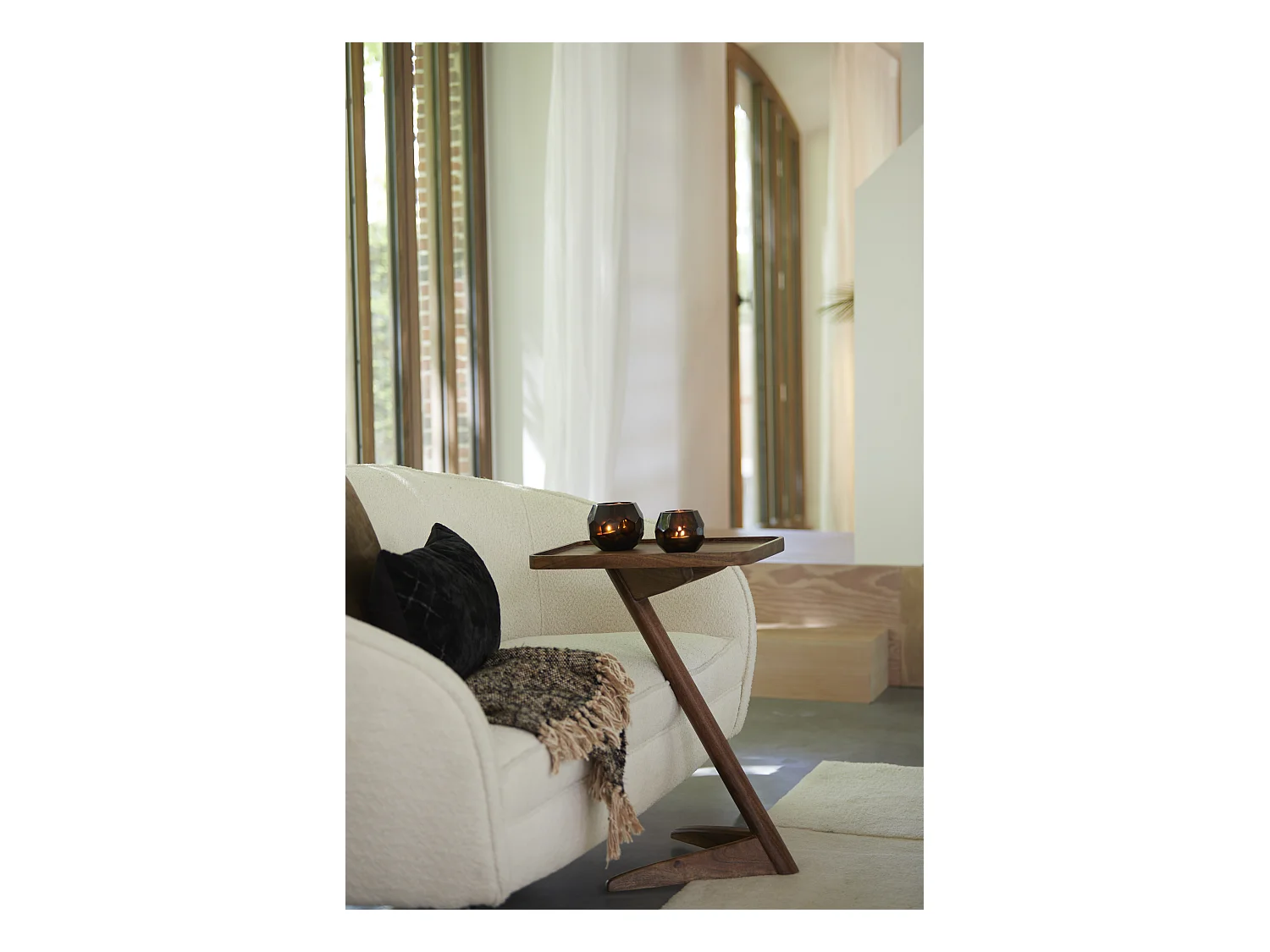 Table d'appoint QIANO - 45x42x63cm - Marron