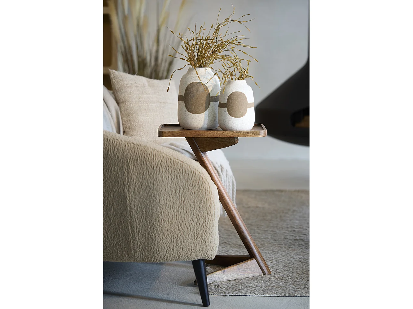 Table d'appoint QIANO - 45x42x63cm - Marron