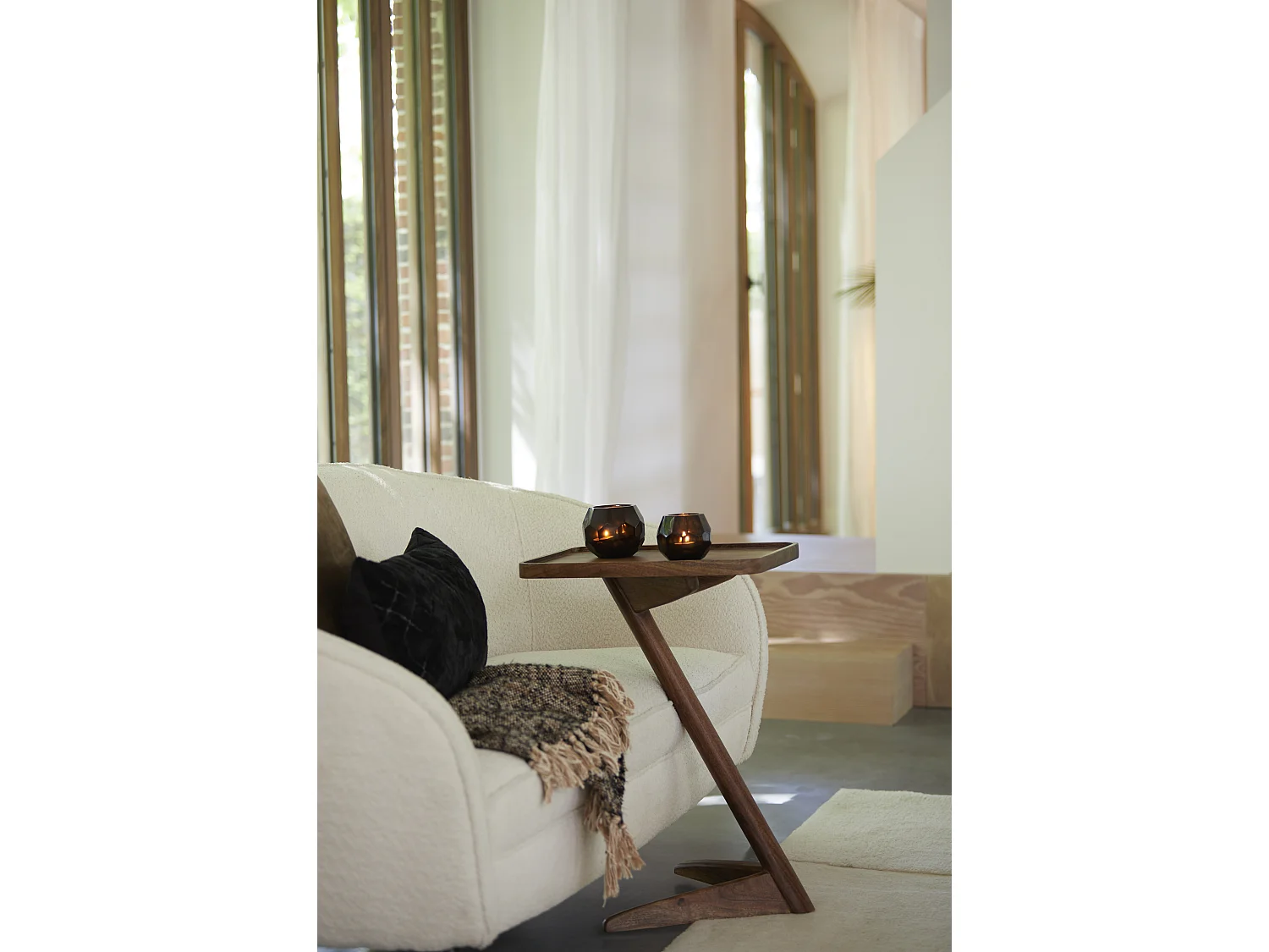 Table d'appoint QIANO - 45x42x63cm - Marron