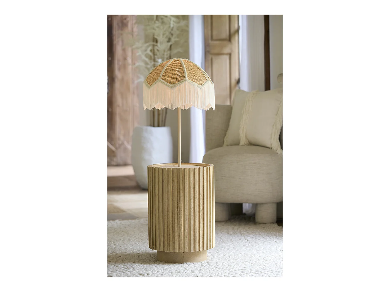 Table d'appoint KIYOSE - Ø33x47cm - Marron