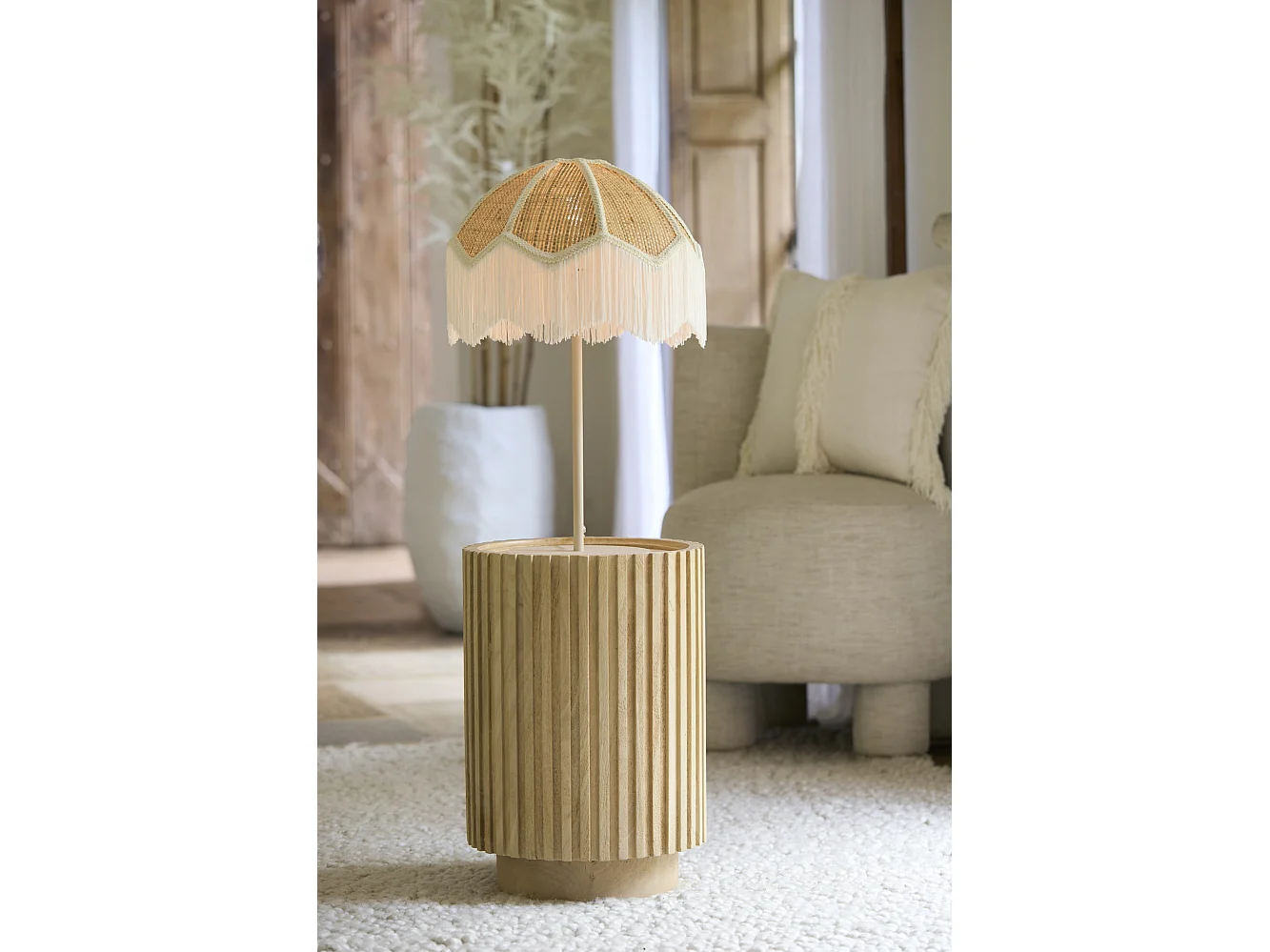 Bijzettafel KIYOSE - Ø33x47cm - Bruin