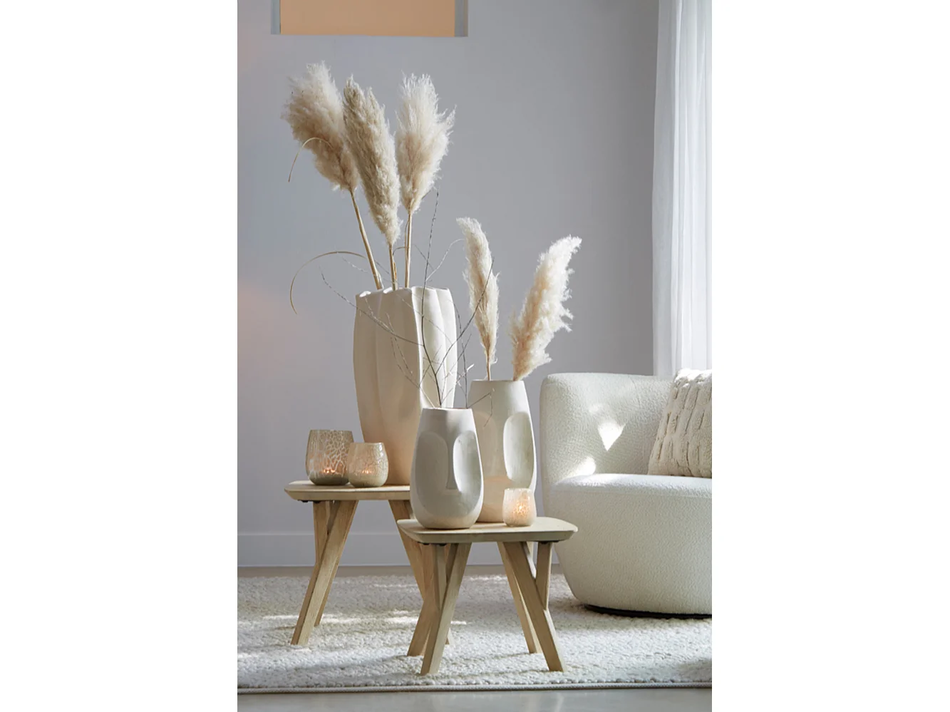 Table d'appoint QUENZA - Ø50x42cm - Marron