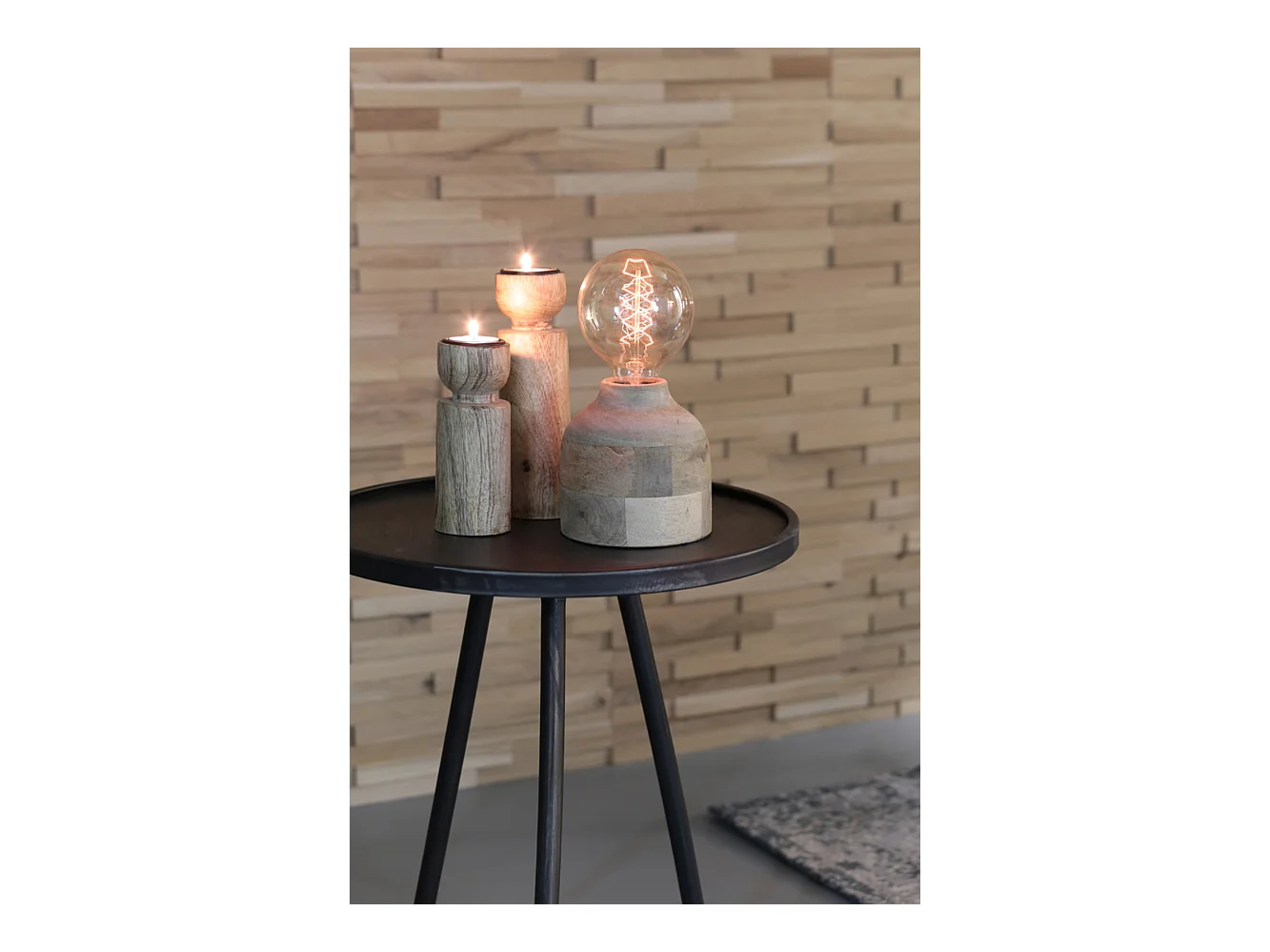 Table d'appoint ENVIRA - Ø39,5x50,5cm - Gris