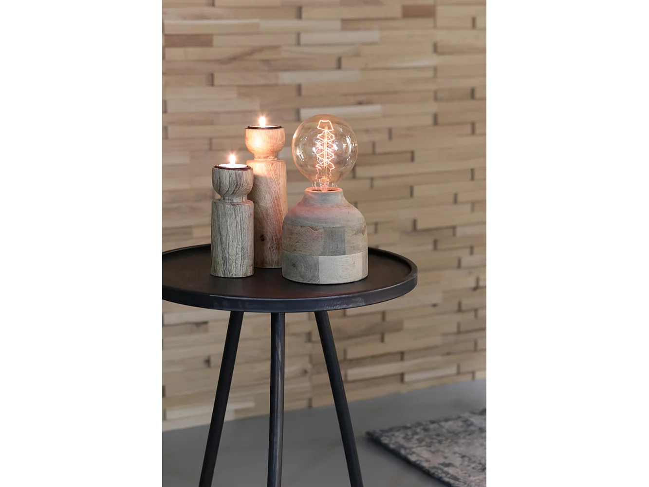 Table d'appoint ENVIRA - Ø39,5x50,5cm - Gris