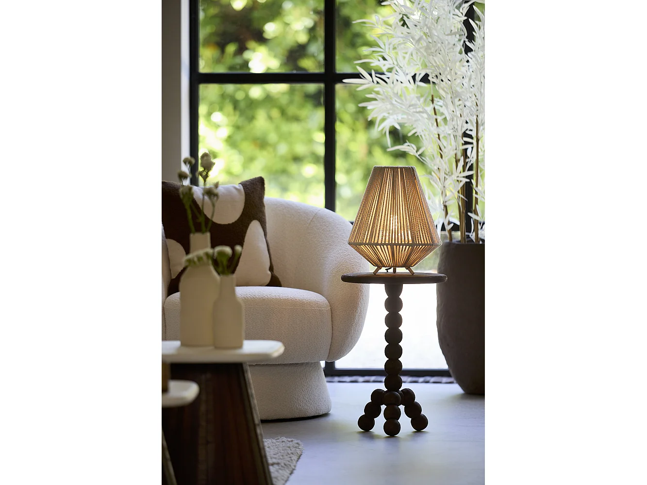 Table d'appoint VEGLIO - Ø35x54cm - Marron