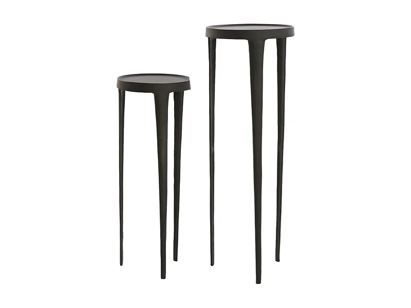 Columna TOBIAS - Ø35x100cm - Negro - Juego de 2