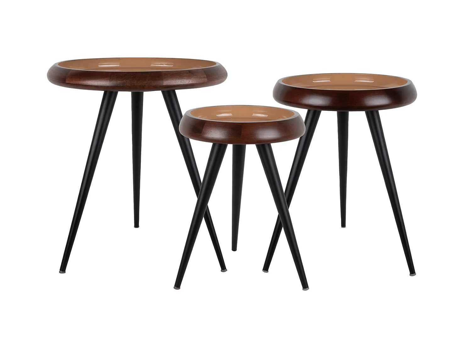 Table d'appoint Tripod - Marron clair - Lot de 3