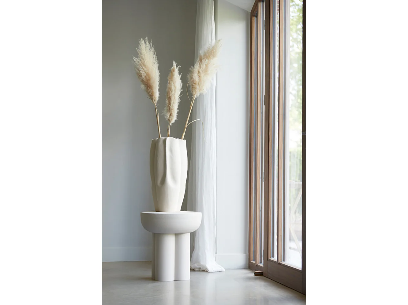 Table d'appoint MIKOLA - Ø46x50cm - Blanc