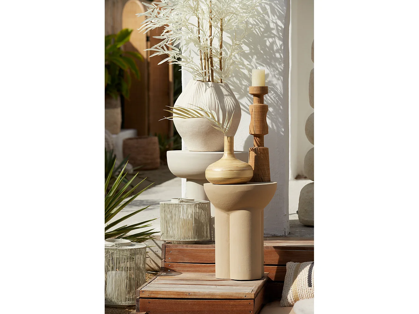 Table d'appoint MIKOLA - Ø46x50cm - Blanc