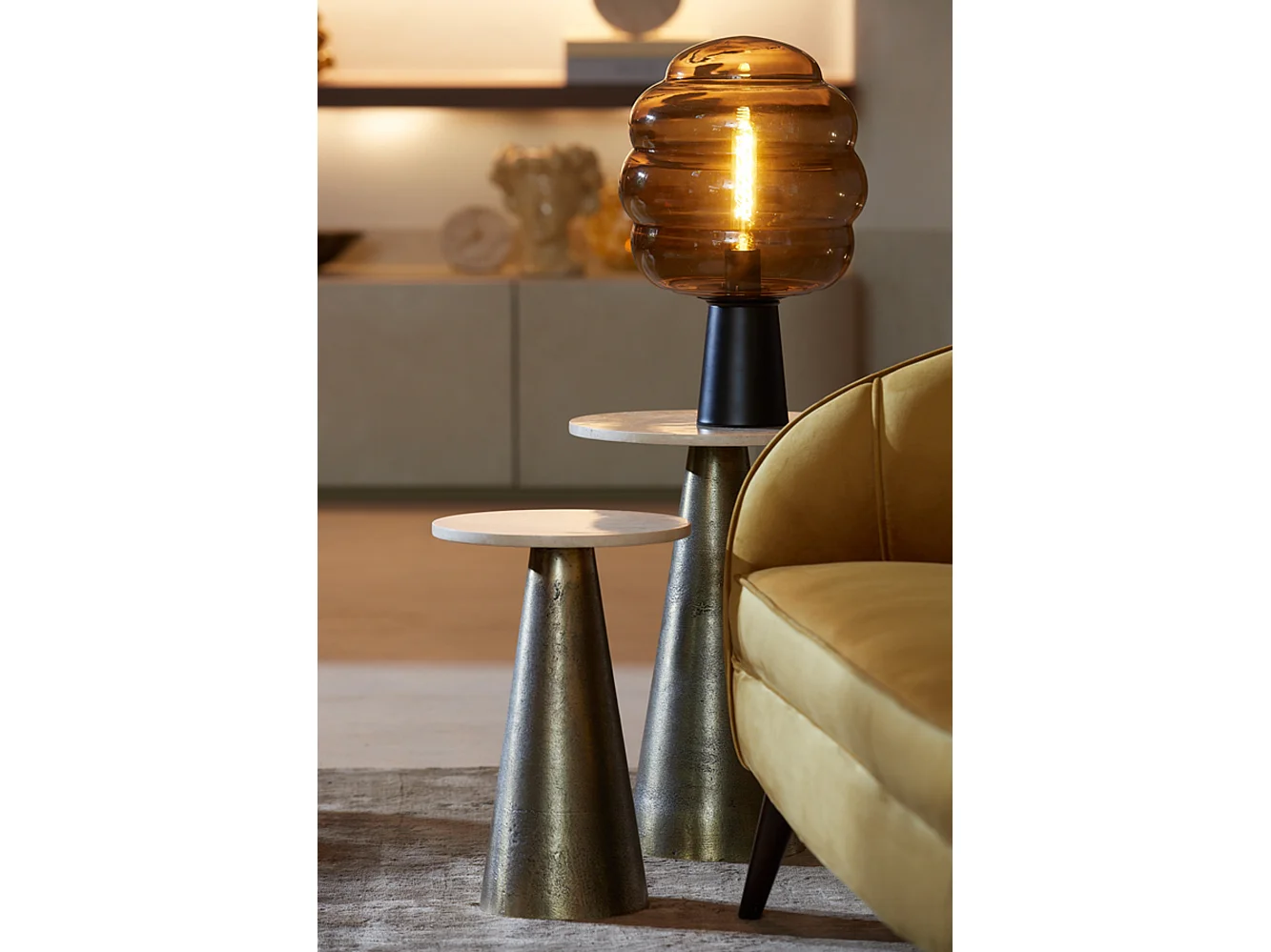 Table d'appoint YNEZ - Ø29x43cm - Marron