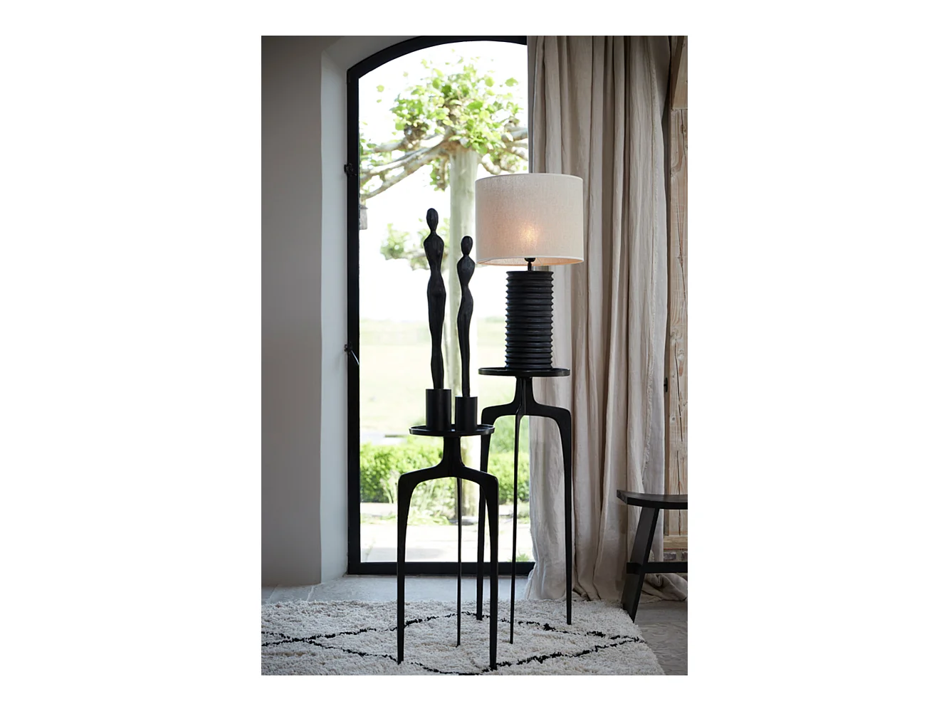 Colonne PANO - Ø35x100cm - Bronze foncé/Noir - Lot de 2