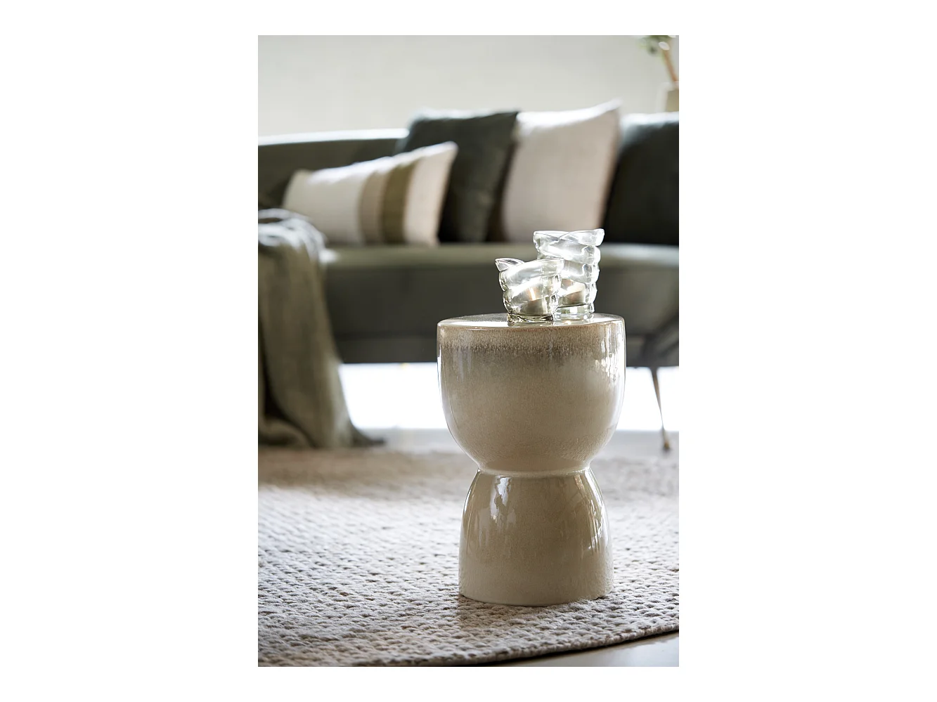 Table d'appoint FINCA - Ø28,5x42cm - Blanc