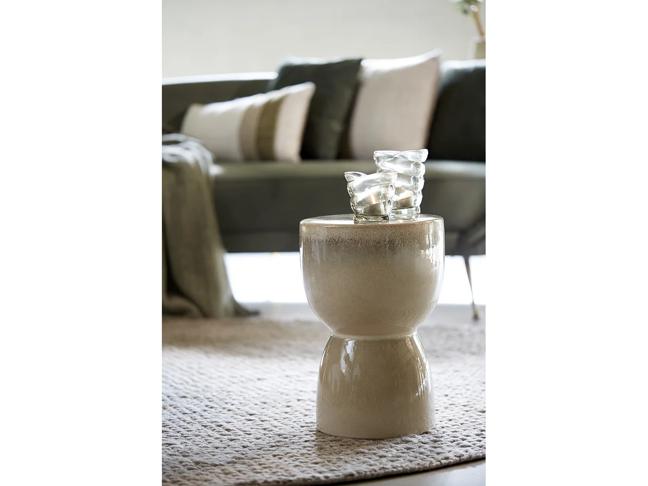 Table d'appoint FINCA - Ø28,5x42cm - Blanc