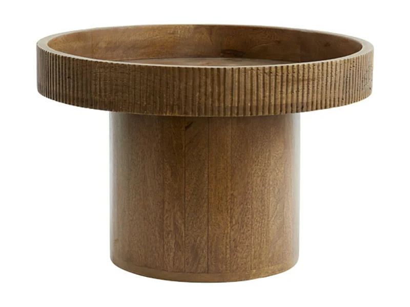 Bijzettafel KALOMO - Ø50x35cm - Bruin