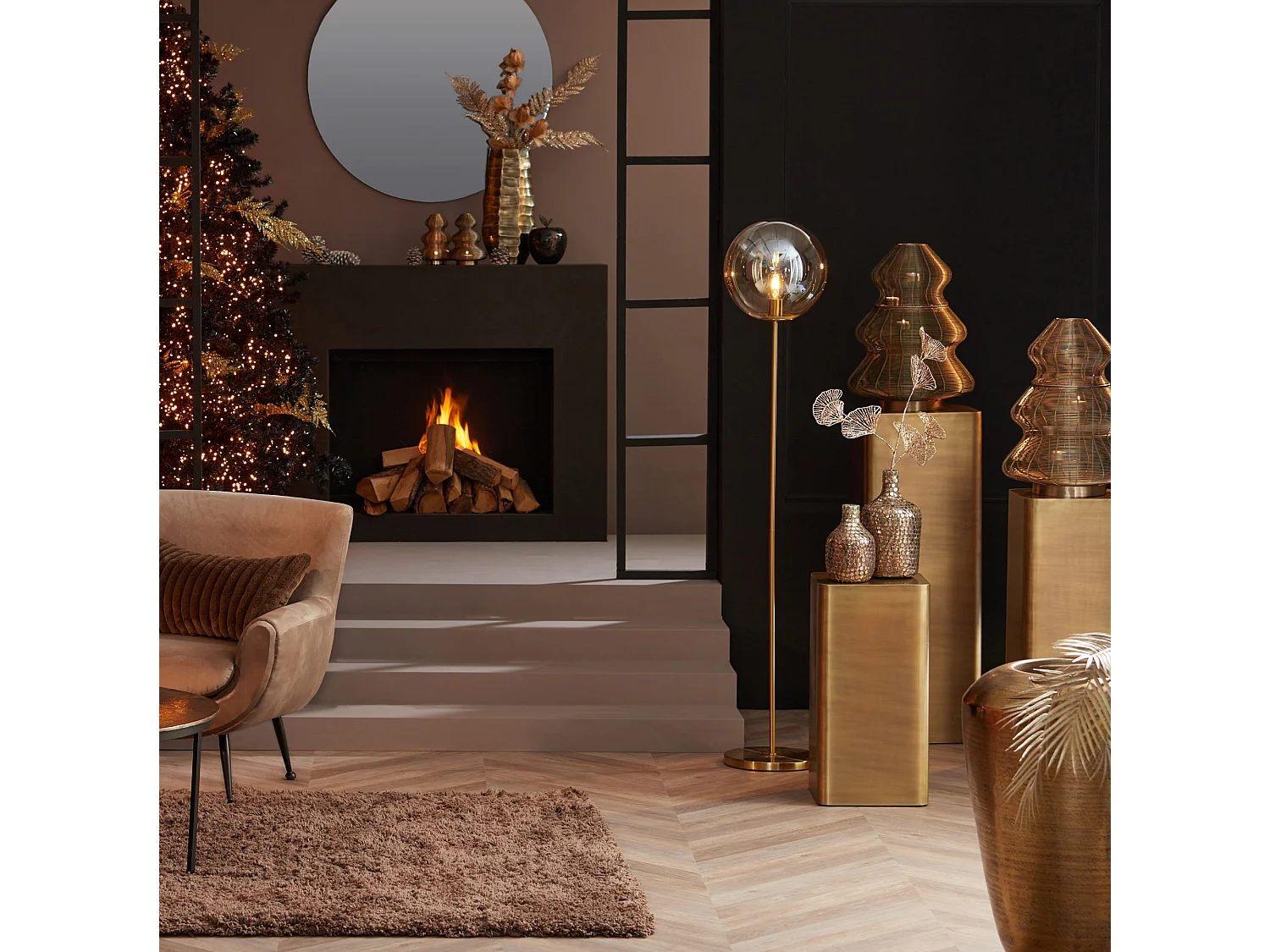 Colonne ALURIO - Ø30,5x80cm - Bronze