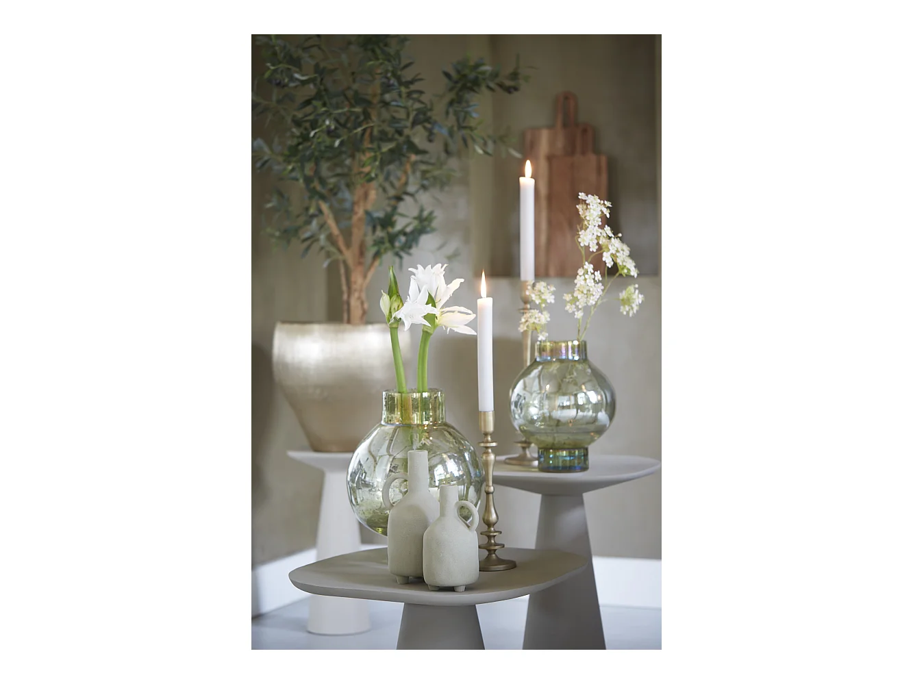 Table d'appoint ABALA - Ø60x41cm - Blanc