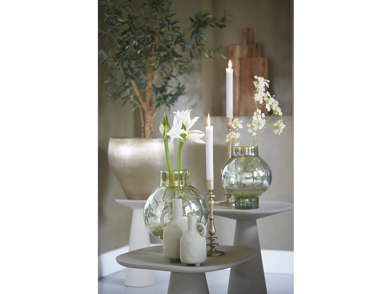 Table d'appoint ABALA - Ø60x41cm - Blanc