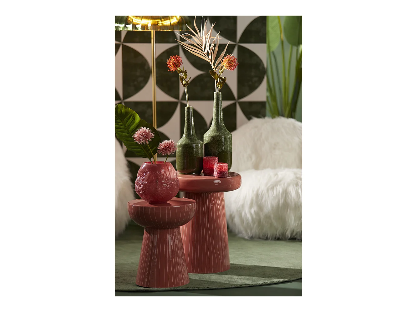 Beistelltisch NUNOA - Ø41x51cm - Rot