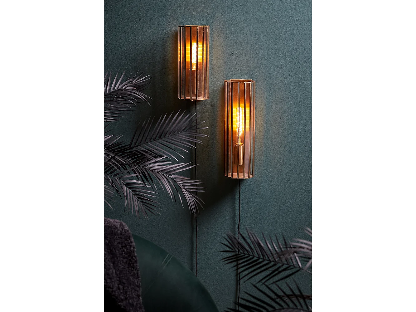 Wandlamp STRØBY - Ø13x41cm - Brons