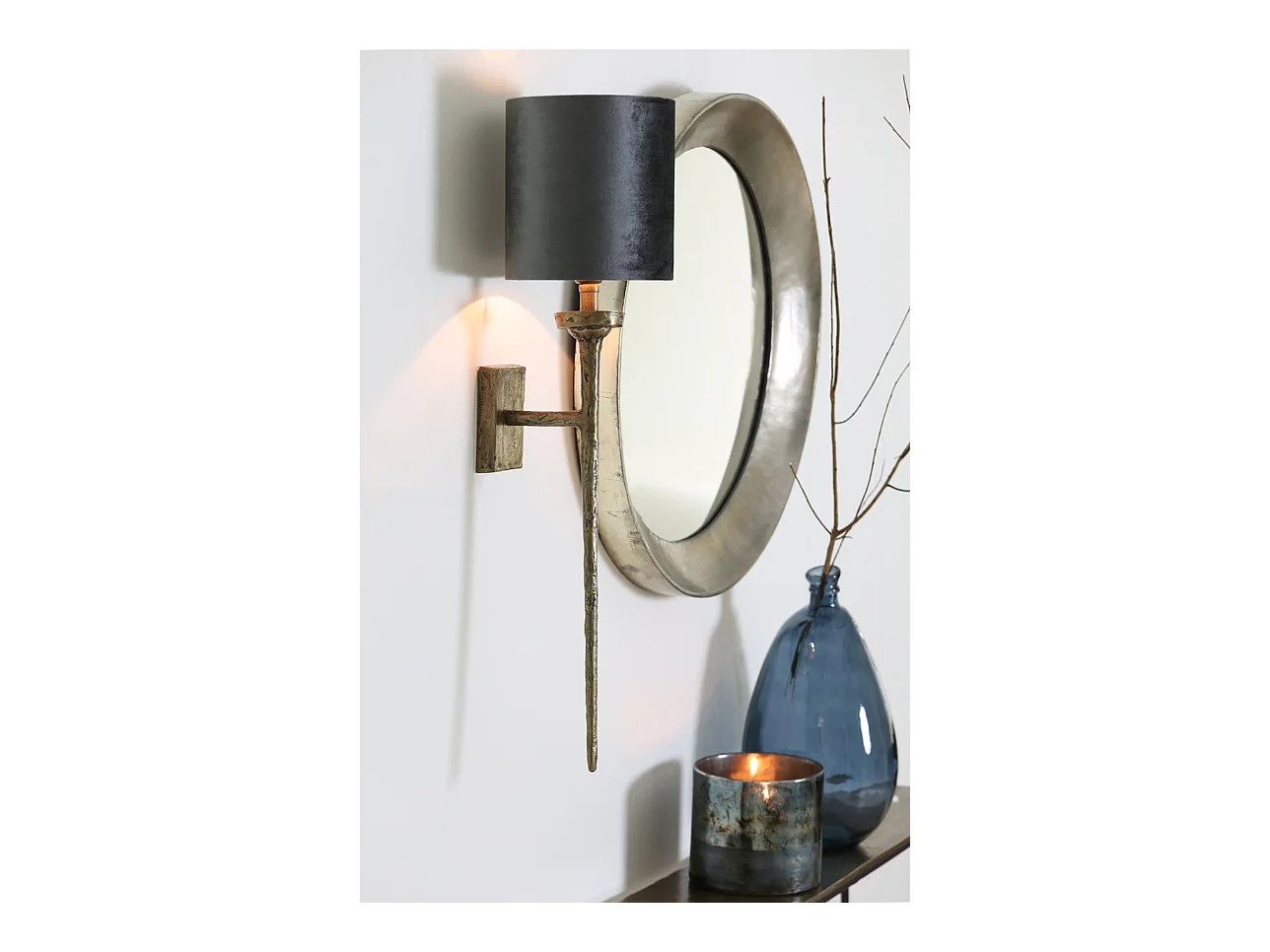 Wandleuchte TORCH - 21x9,5x75cm - Silber