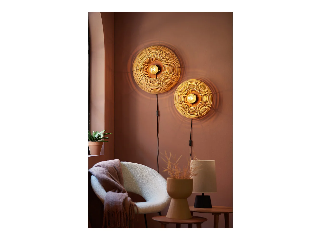 Applique MILAN - Ø50x20cm - Marron