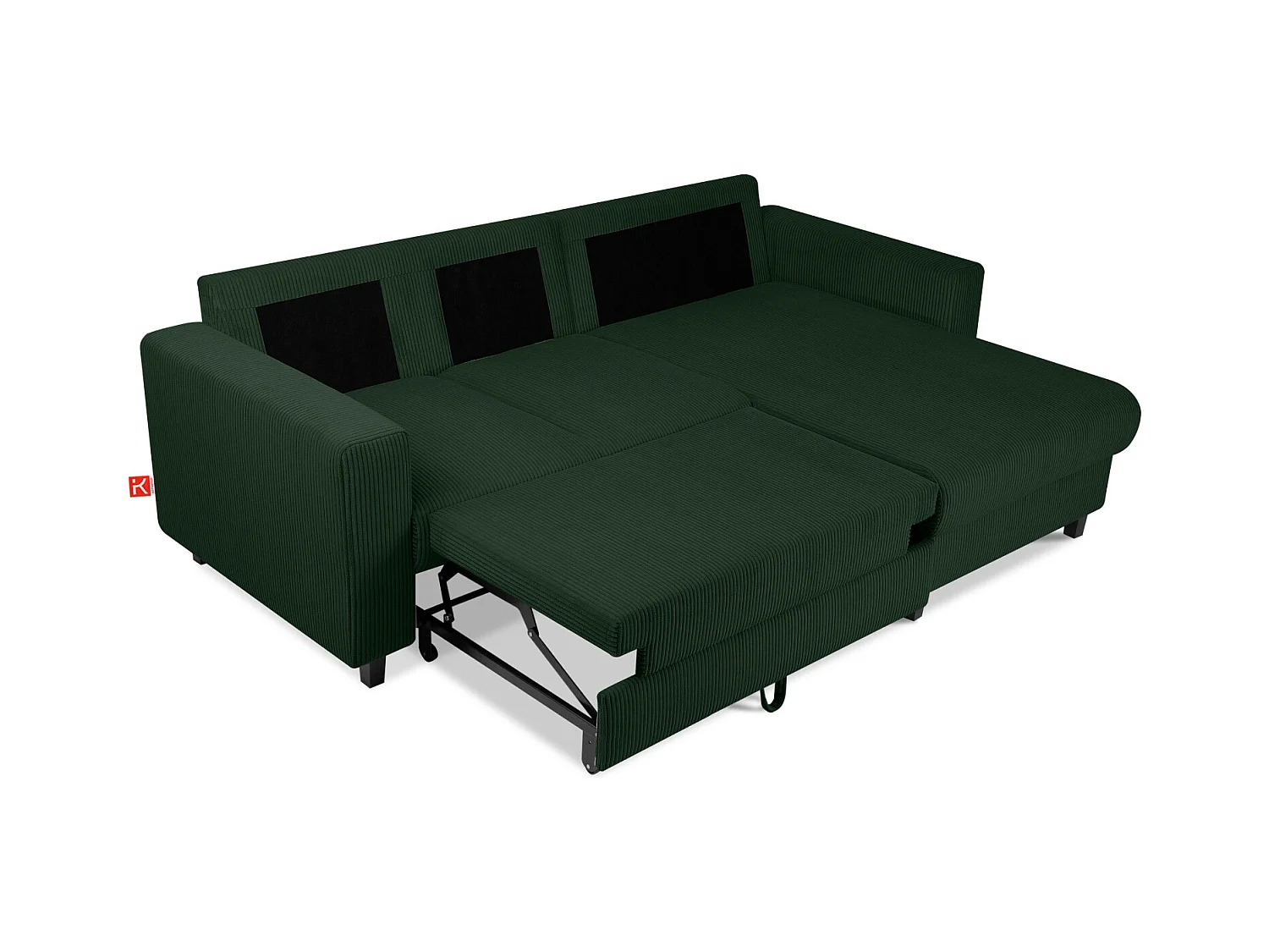 Ecksofa rechts - 3-Sitzer - EGRET - Dunkelgrün