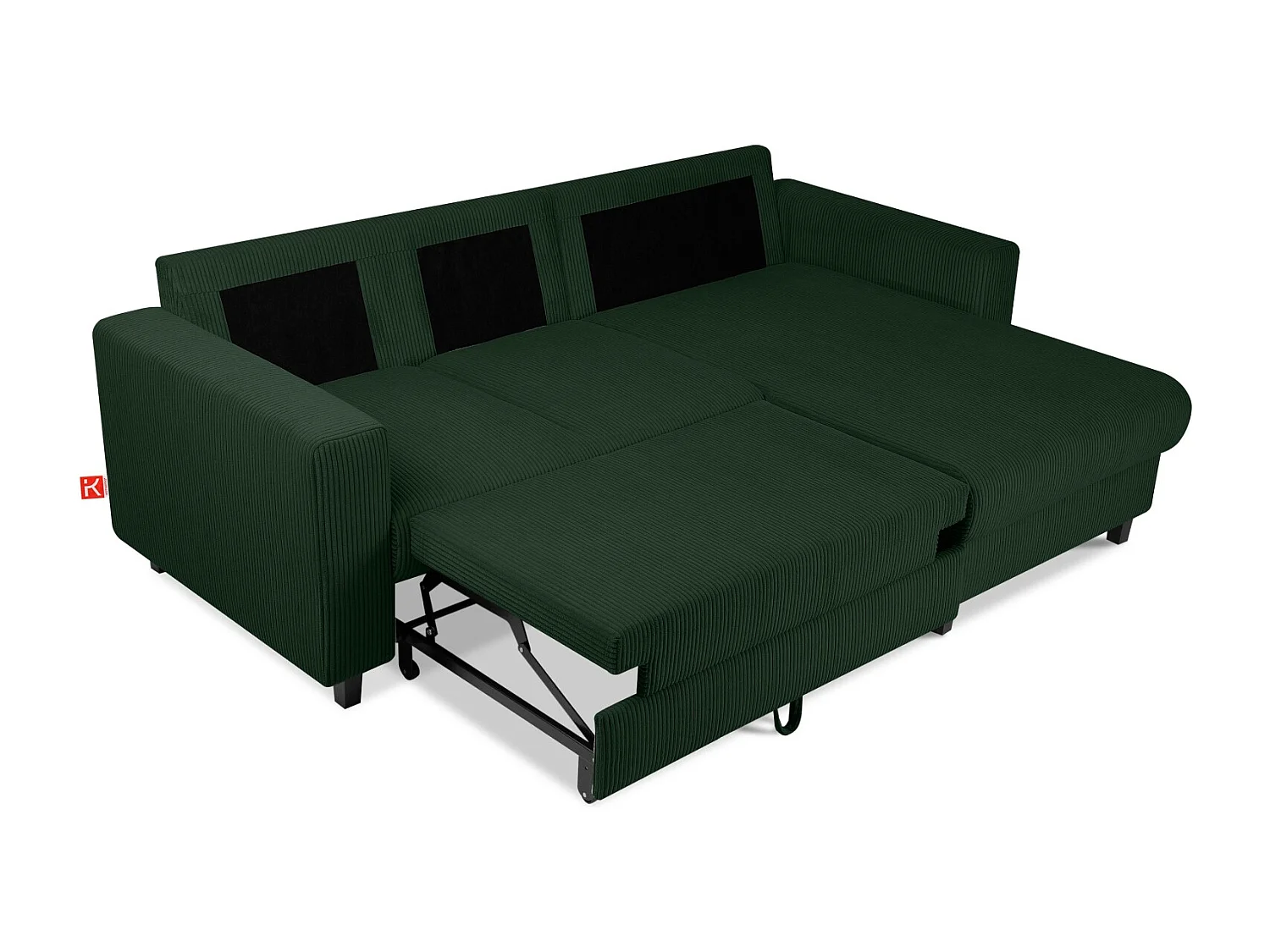 Ecksofa rechts - 3-Sitzer - EGRET - Dunkelgrün