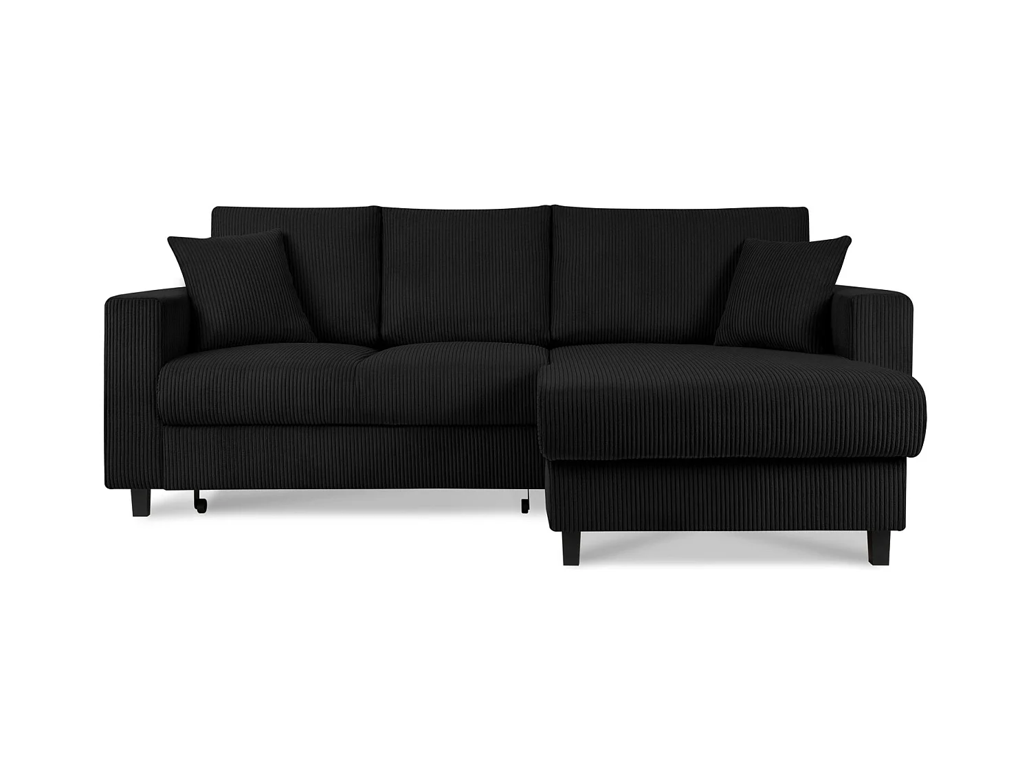 Ecksofa rechts - 3-Sitzer - EGRET - Schwarz
