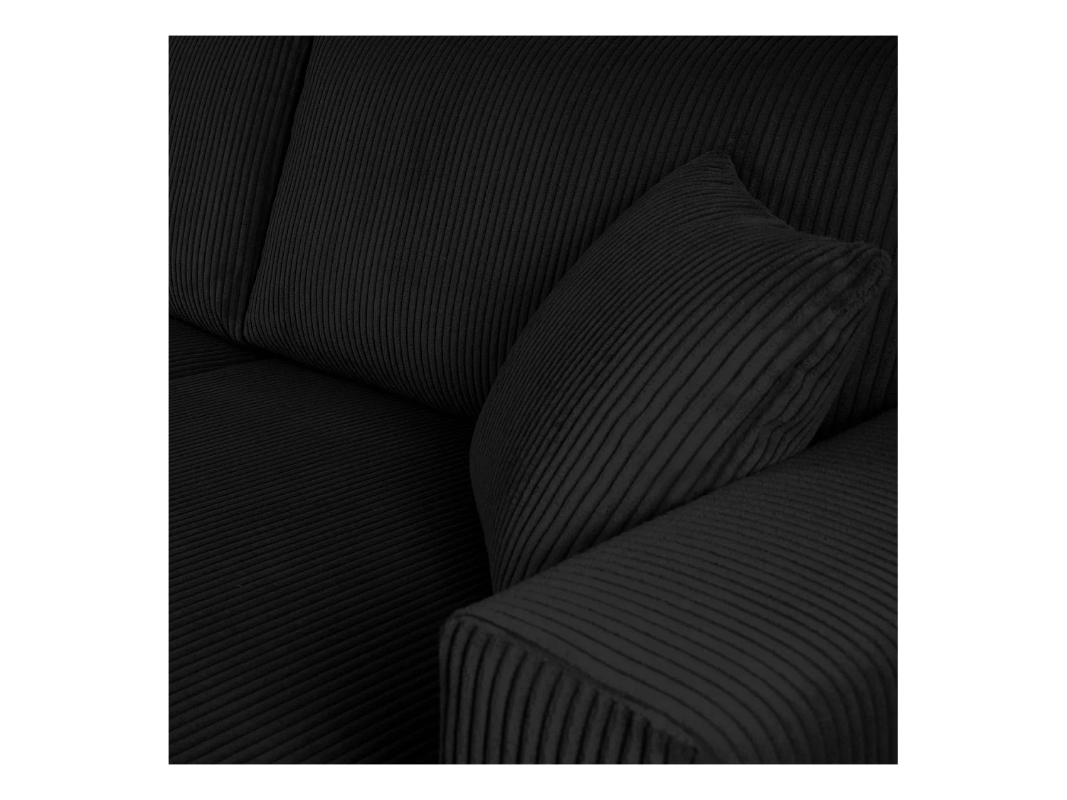 Ecksofa rechts - 3-Sitzer - EGRET - Schwarz