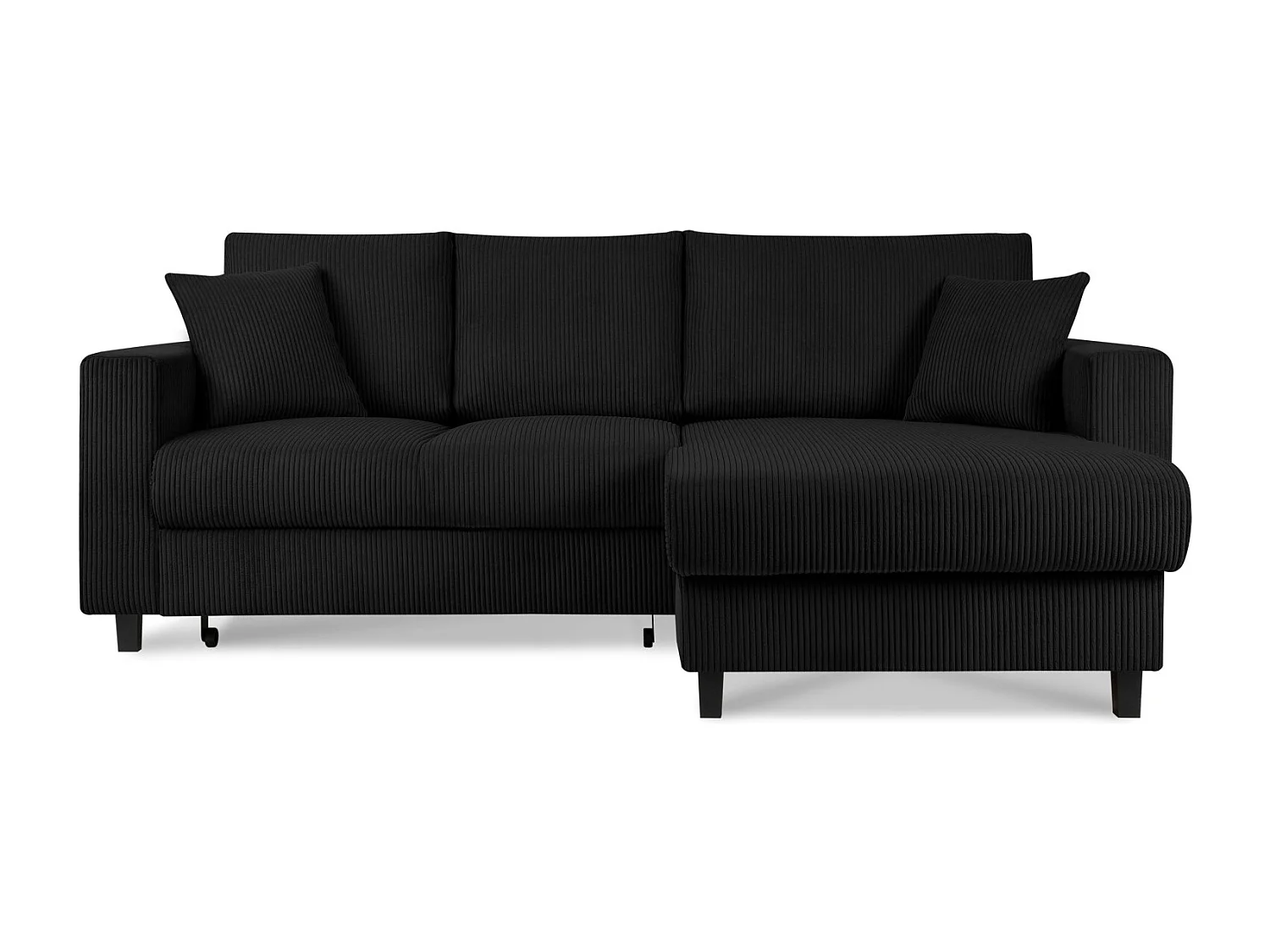 Ecksofa rechts - 3-Sitzer - EGRET - Schwarz