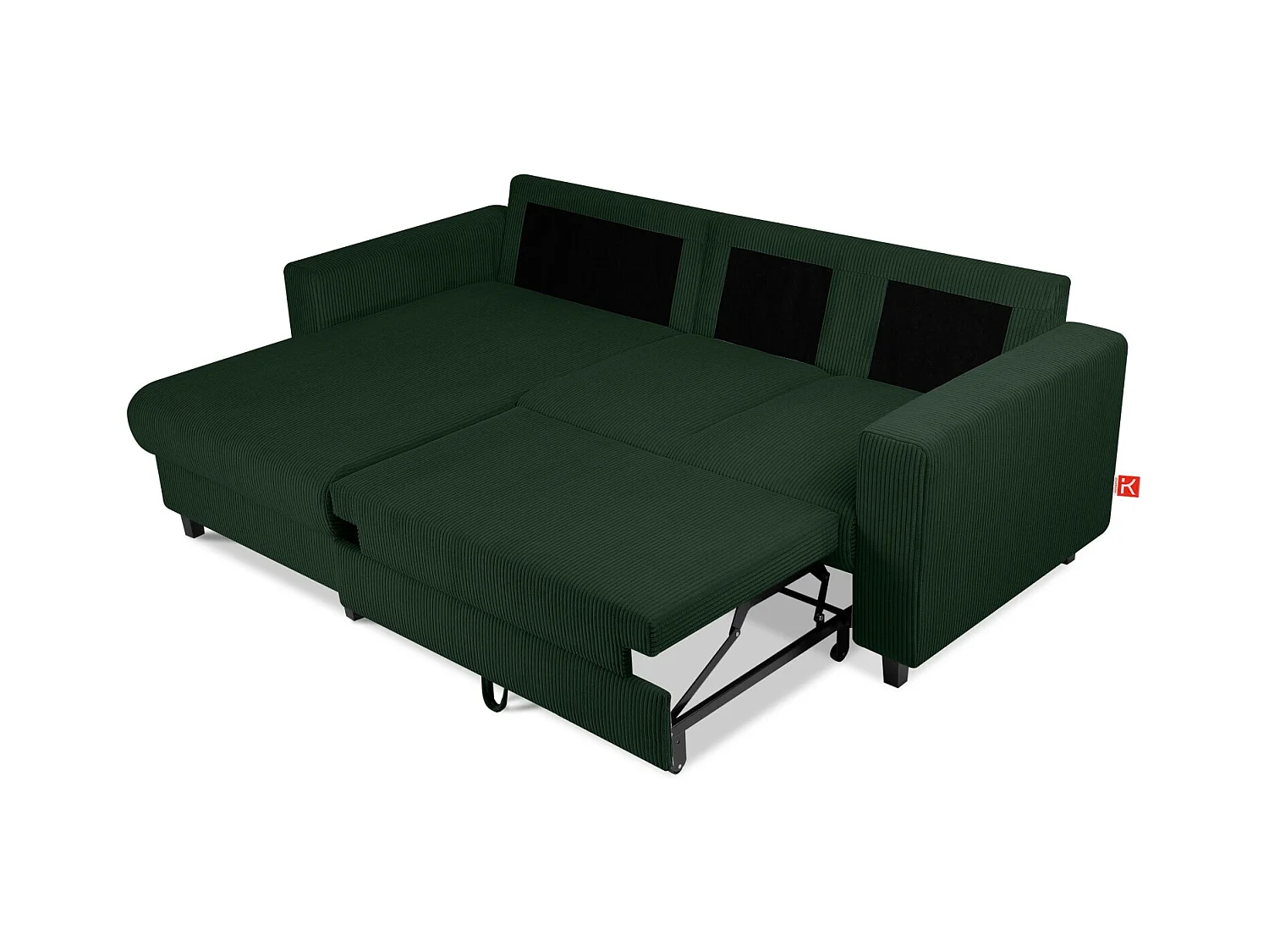 Ecksofa links - 3-Sitzer - EGRET - Dunkelgrün