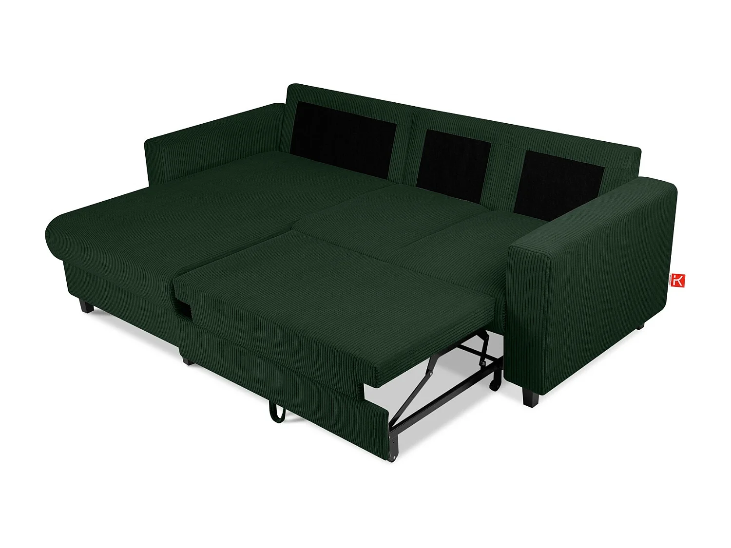 Ecksofa links - 3-Sitzer - EGRET - Dunkelgrün